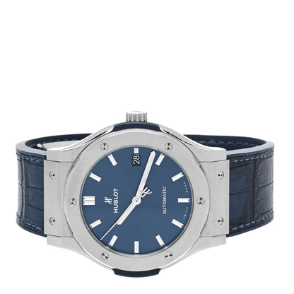 Hublot Titanium Alligator 45mm Classic Fusion Automatic Watch Blue 511.NX.7170.LR 2 of 5