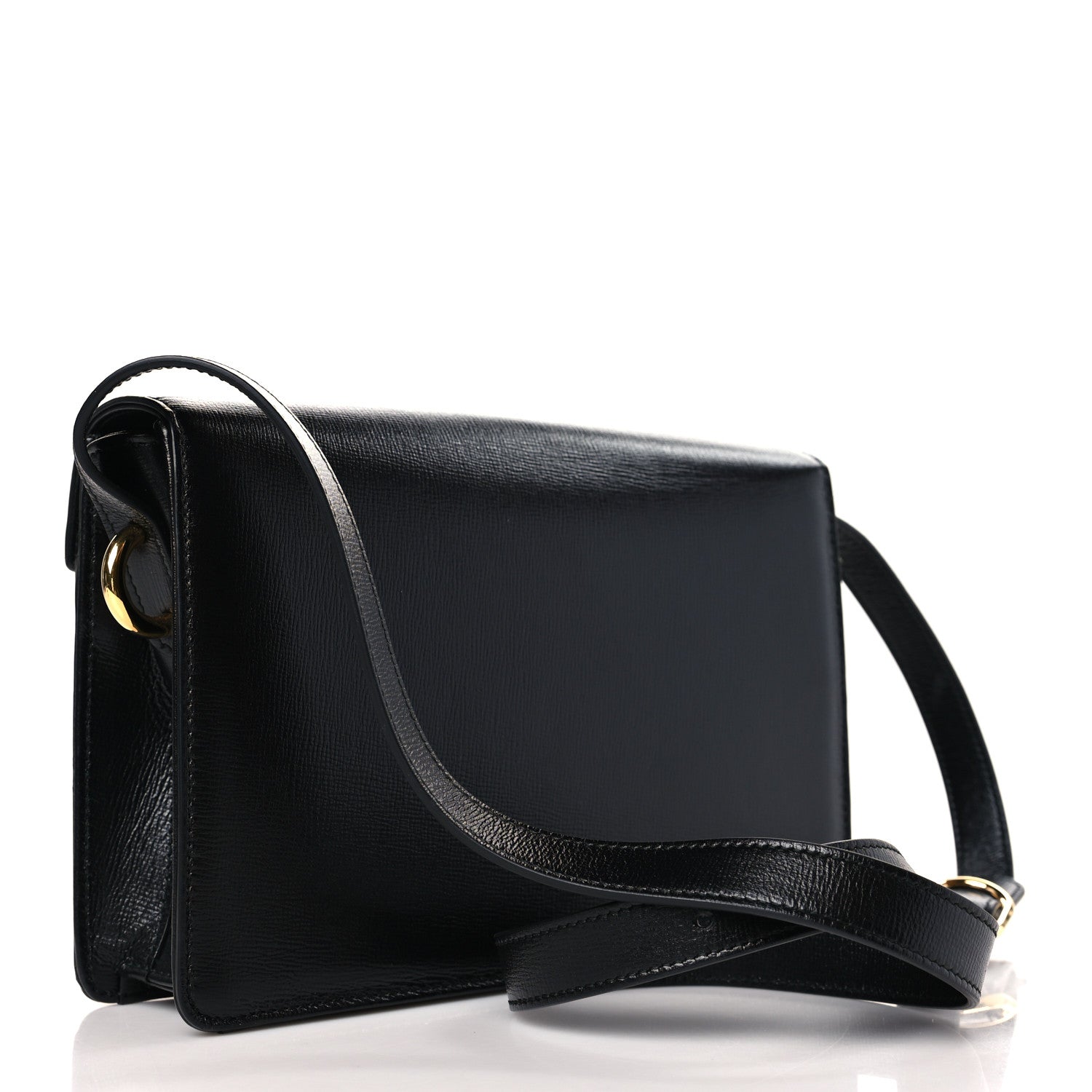 Gucci Textured Calfskin Small Torchon GG Ring Shoulder Bag Black 3 of 10