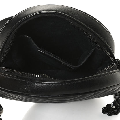 Saint Laurent Calfskin Matelasse Chevron Round Vinyle Camera Bag Black 4 of 13