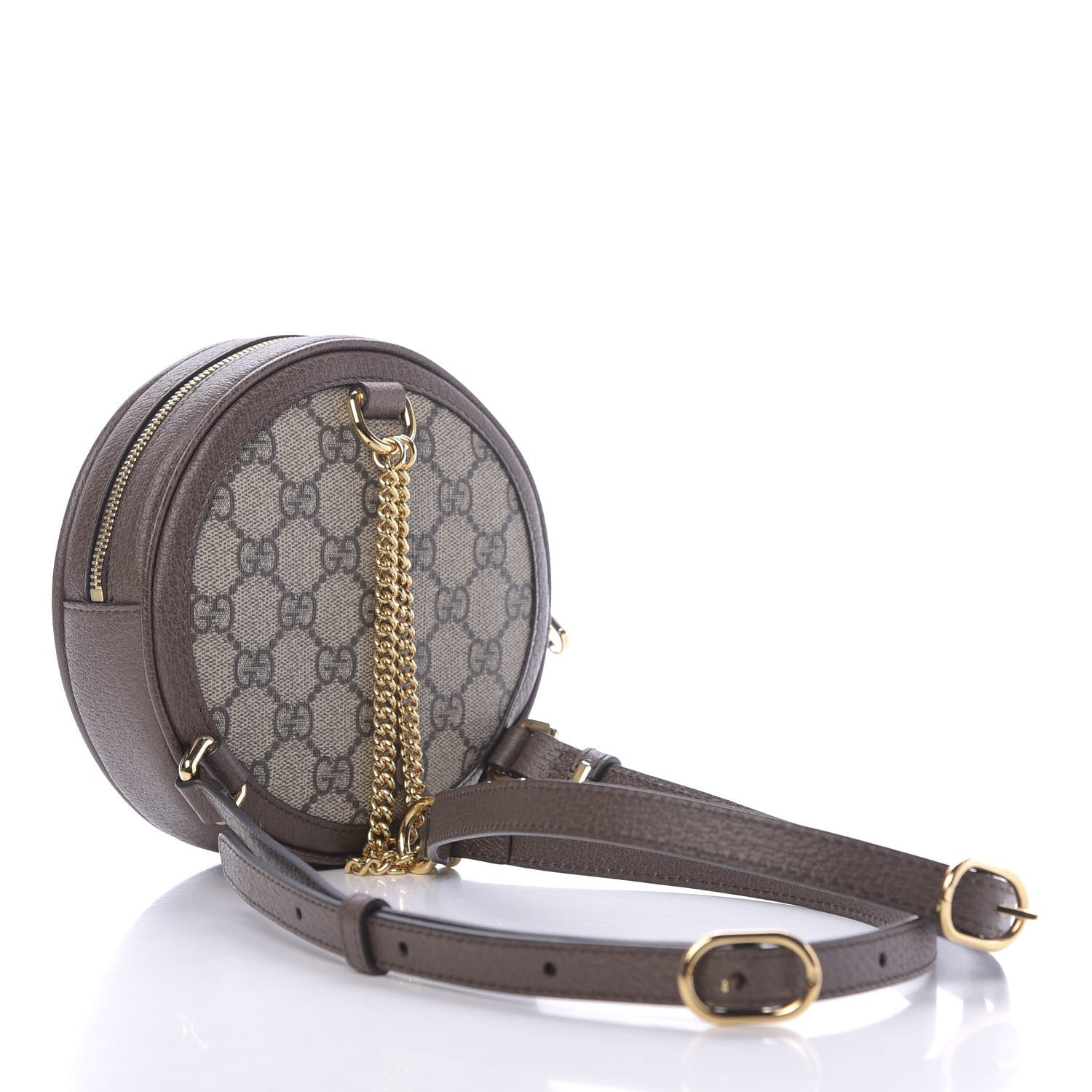 Gucci GG Supreme Monogram Web Mini Ophidia Round Backpack Brown 2 of 7