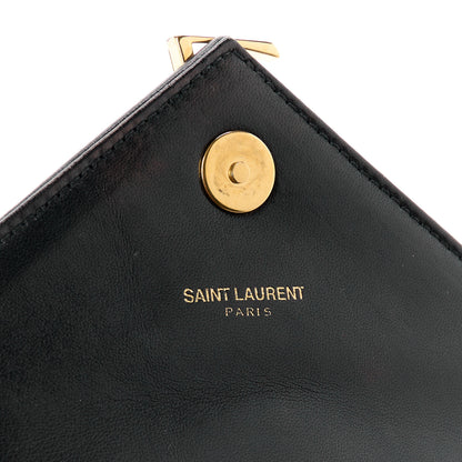 Saint Laurent Sheepskin Matelasse Chevron Monogram Classic Baby Chain Bag Black 6 of 11