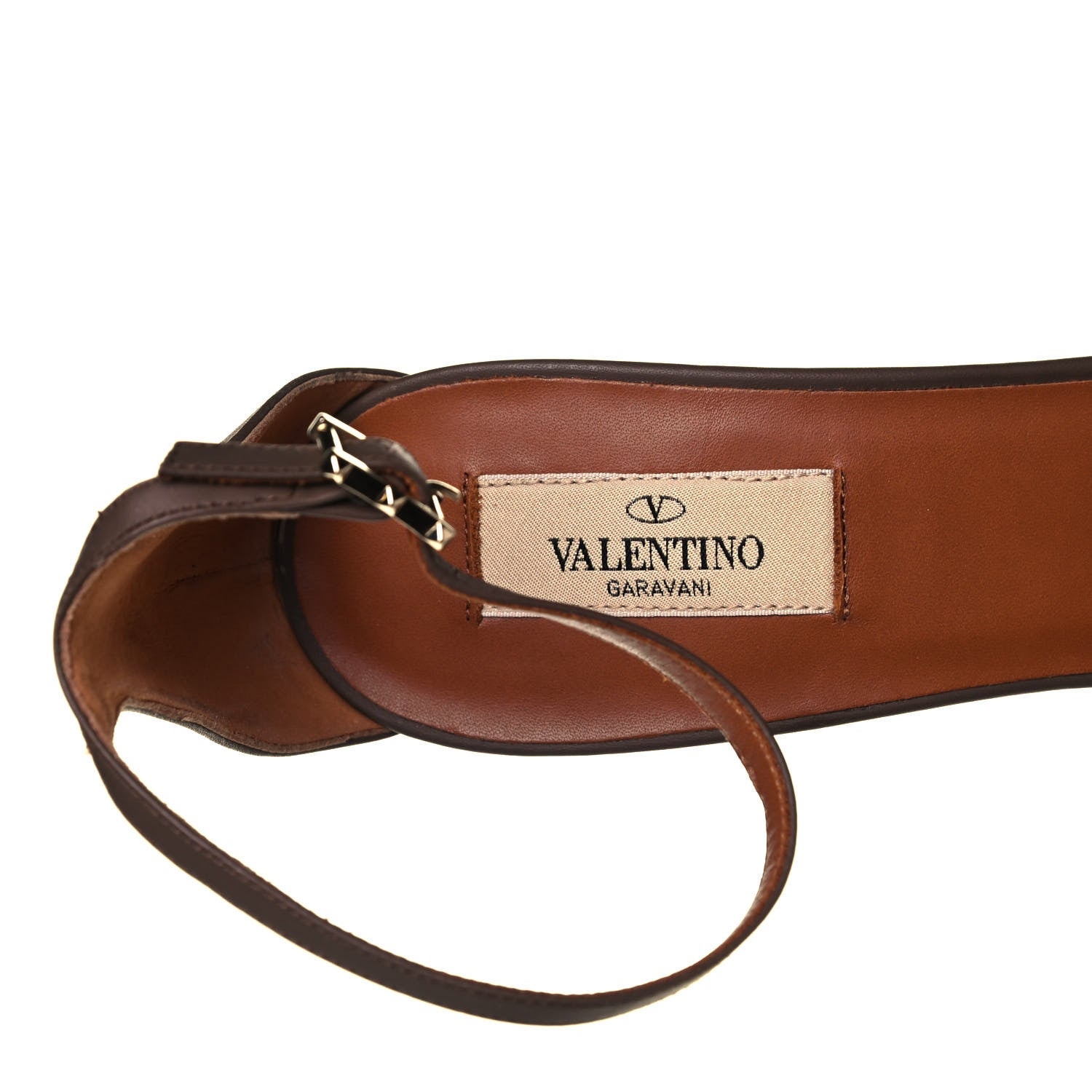 Valentino Garavani Calfskin Ankle Strap Sandals 41 Brown 7 of 11