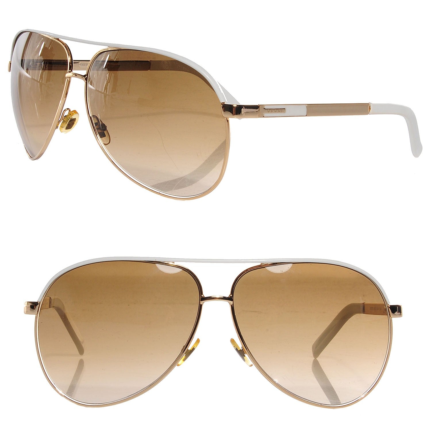 Gucci Aviator Sunglasses 1827/S White Gold 1 of 16