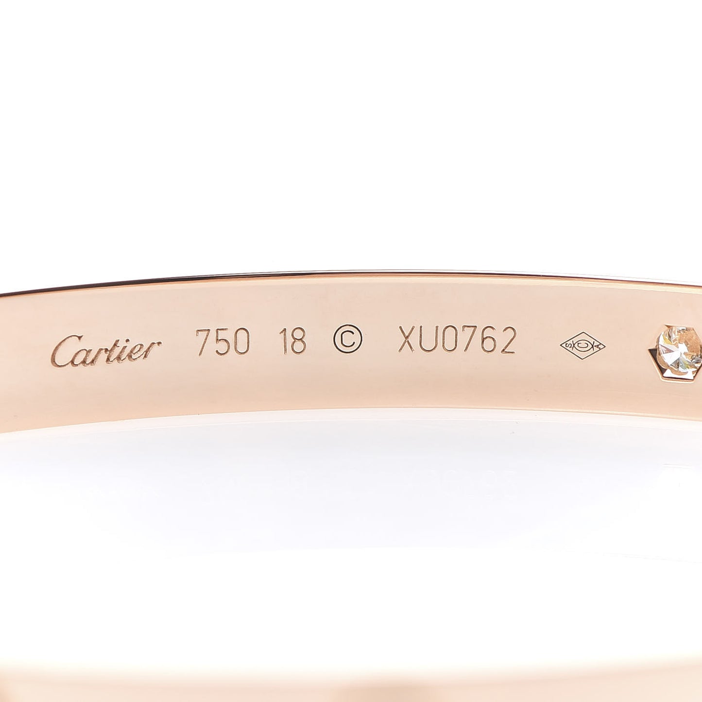 18K Pink Gold 4 Diamond LOVE Bracelet 18