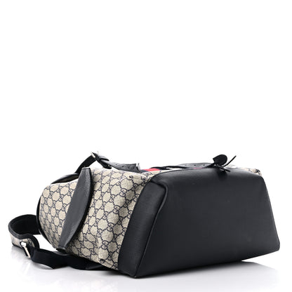Gucci GG Supreme Monogram Medium Ophidia Double Buckle Backpack Beige Blue Black 4 of 14