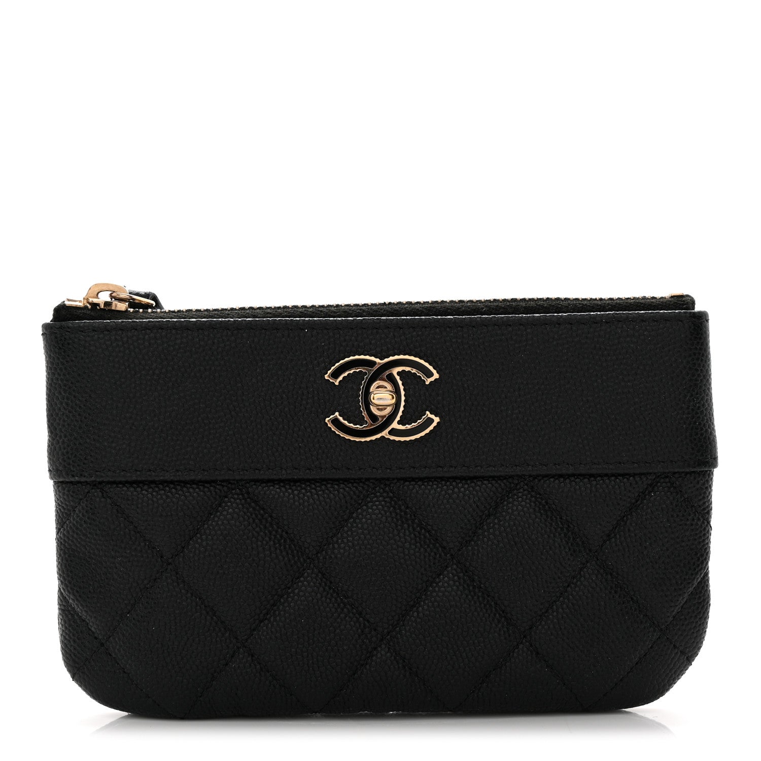 Chanel Caviar Quilted Small Vintage Mademoiselle Cosmetic Case Black 1 of 8