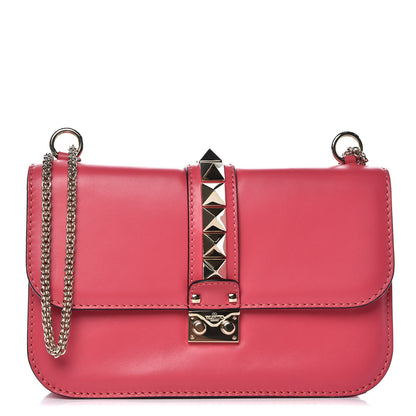 Valentino Garavani Vitello Medium Glam Lock Rockstud Flap Deep Rose 1 of 7