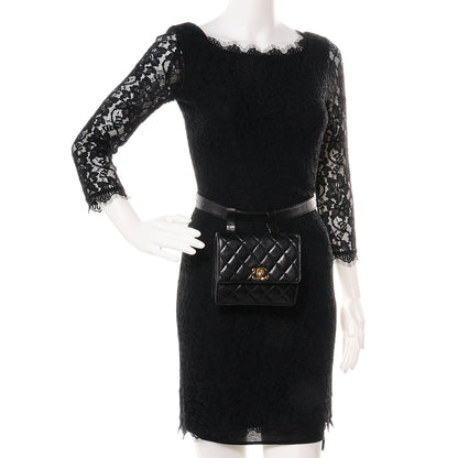 Chanel Lambskin Quilted Flap Belt Black 2 of 9