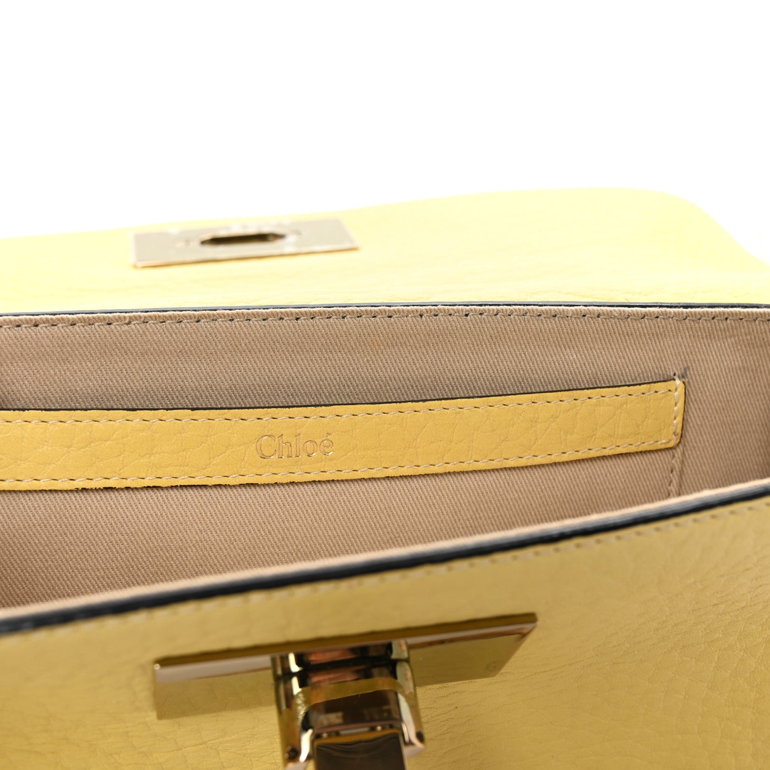 Chloe Grained Calfskin Sally Clutch Yellow 6 of 6