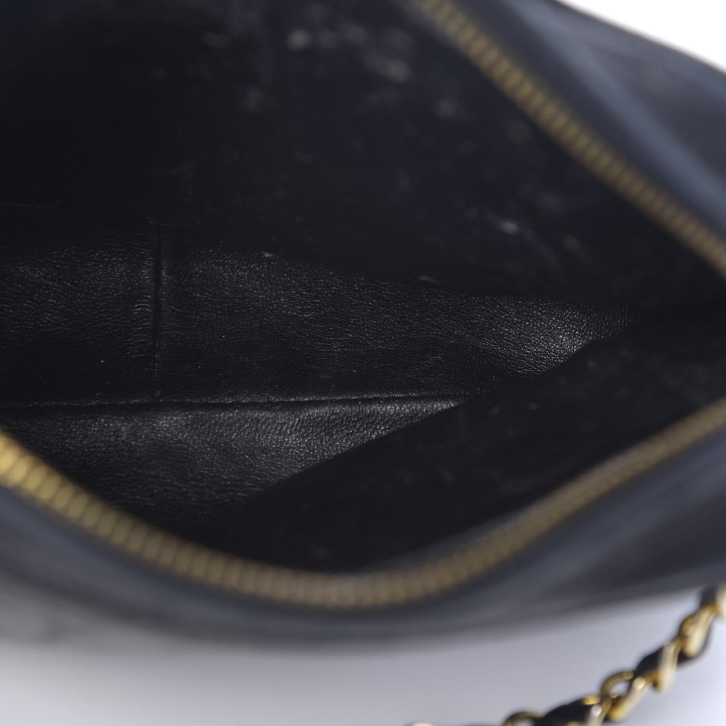 Lambskin Quilted Flap Tassel Camera Case Black