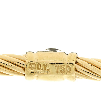David Yurman 18K Yellow Gold Diamond 3mm Three Station Bangle Bracelet 3 of 3
