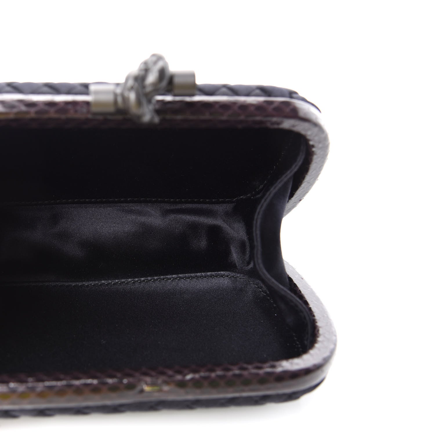 Bottega Veneta Satin Intreccio Impero Ayers Knot Clutch Black 5 of 6
