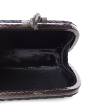 Bottega Veneta Satin Intreccio Impero Ayers Knot Clutch Black 5 of 6