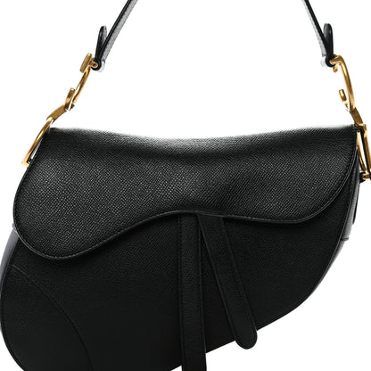 Christian Dior Grained Calfskin Saddle Bag Black 7 of 11