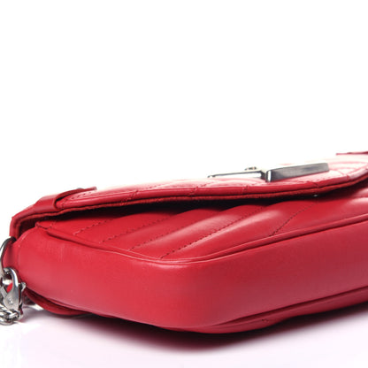 Louis Vuitton Calfskin New Wave Chain Pochette Scarlet 7 of 10