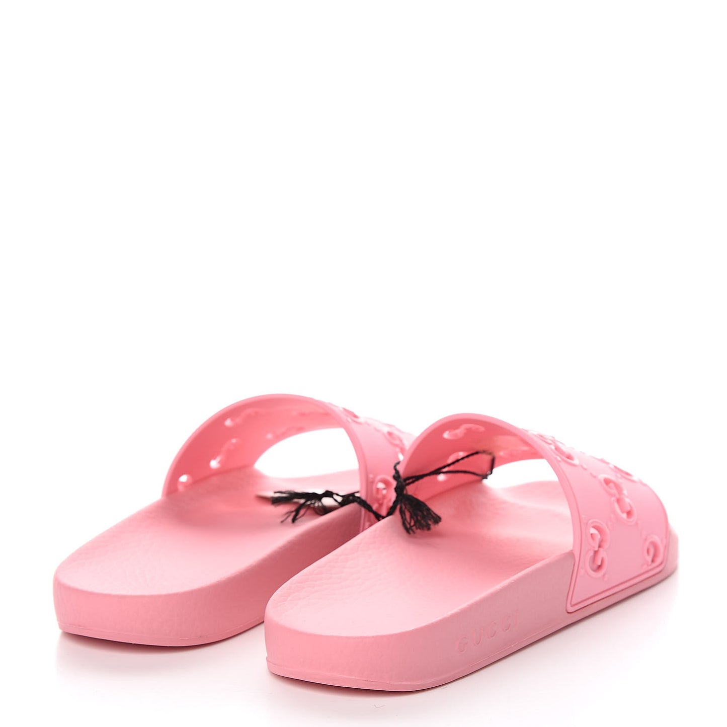 Rubber GG Monogram Perforated Womens Slide Sandals 38 Rose Box