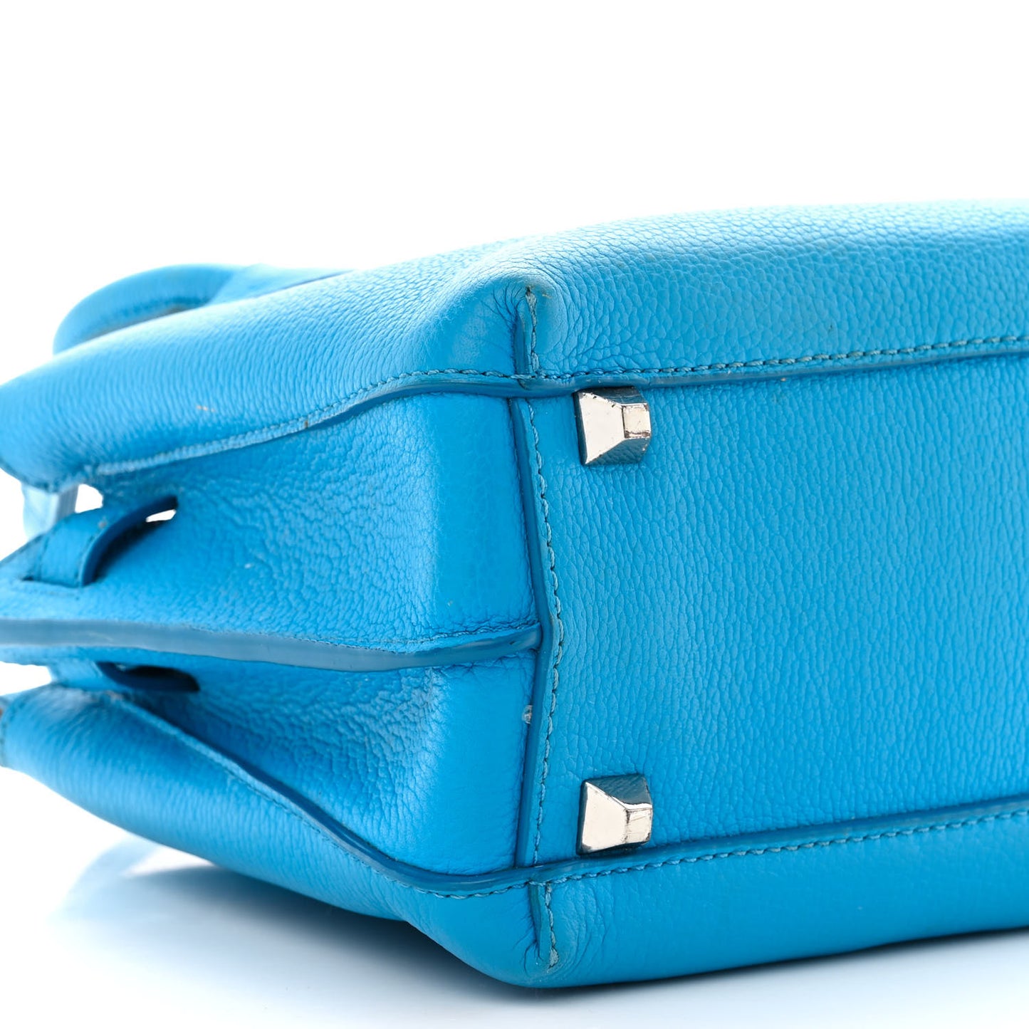 Grained Calfskin Mini Milla Tote Tile Blue