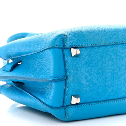 MCM Grained Calfskin Mini Milla Tote Tile Blue 8 of 15