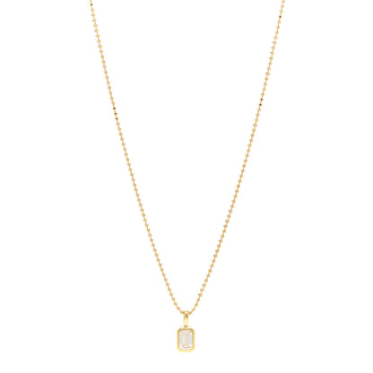 Anita Ko 18K Yellow Gold Diamond Emerald Cut Bezeled Pendant Necklace 1 of 4