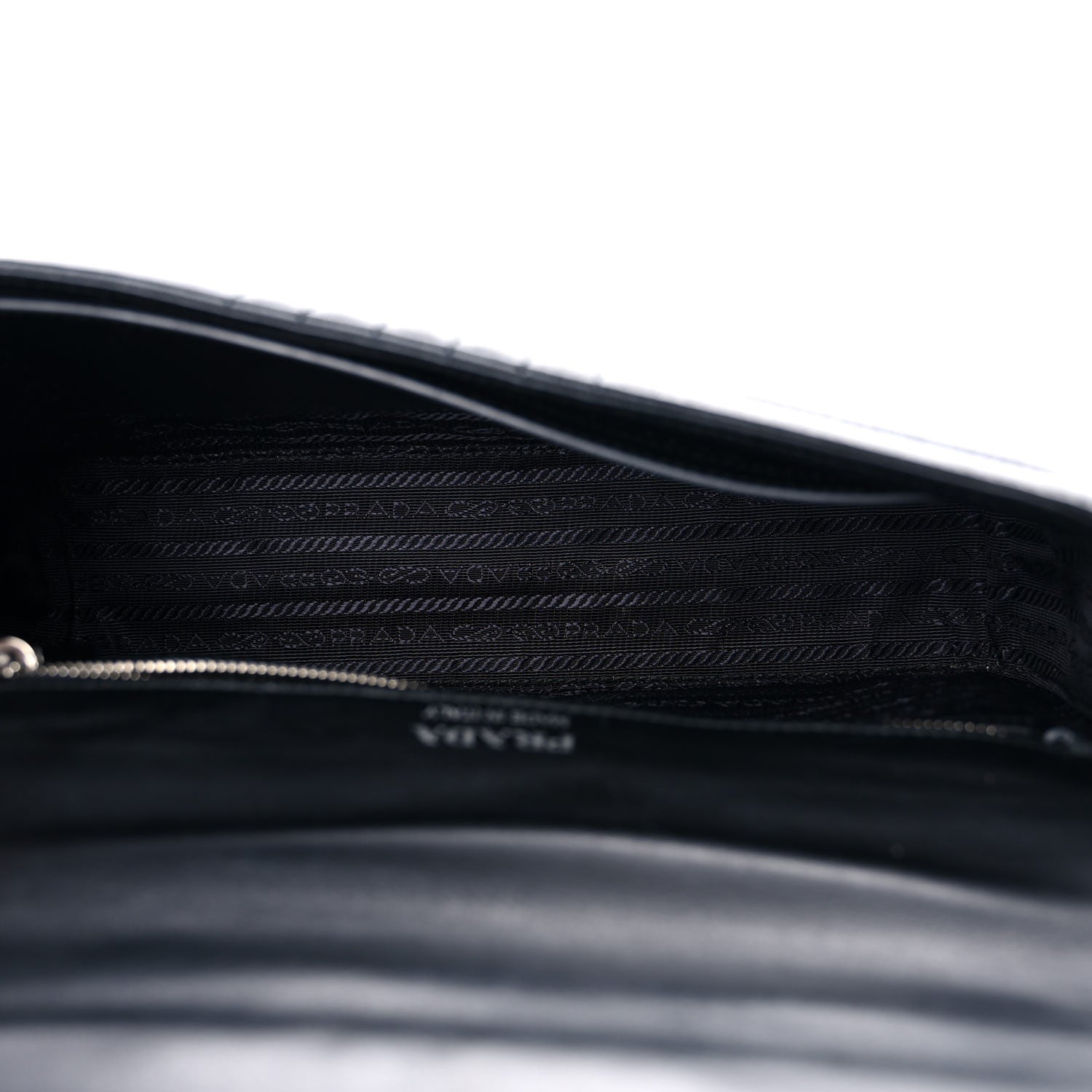 Prada Soft Calfskin Impunture Diagramme Large Chain Flap Shoulder Bag Black 5 of 12