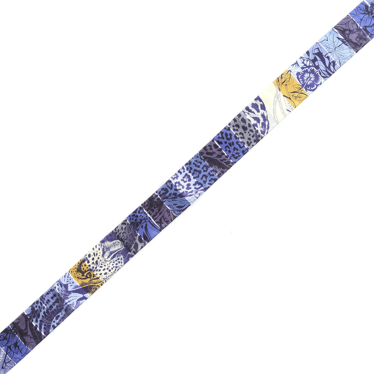 Hermes Silk Jungle Love Rainbow Twilly Bleu Vert Ocre 4 of 4