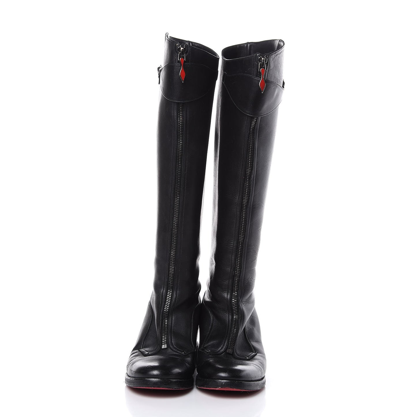 Matte Calfskin Foresta Knee High Wedge Boots 37.5 Black