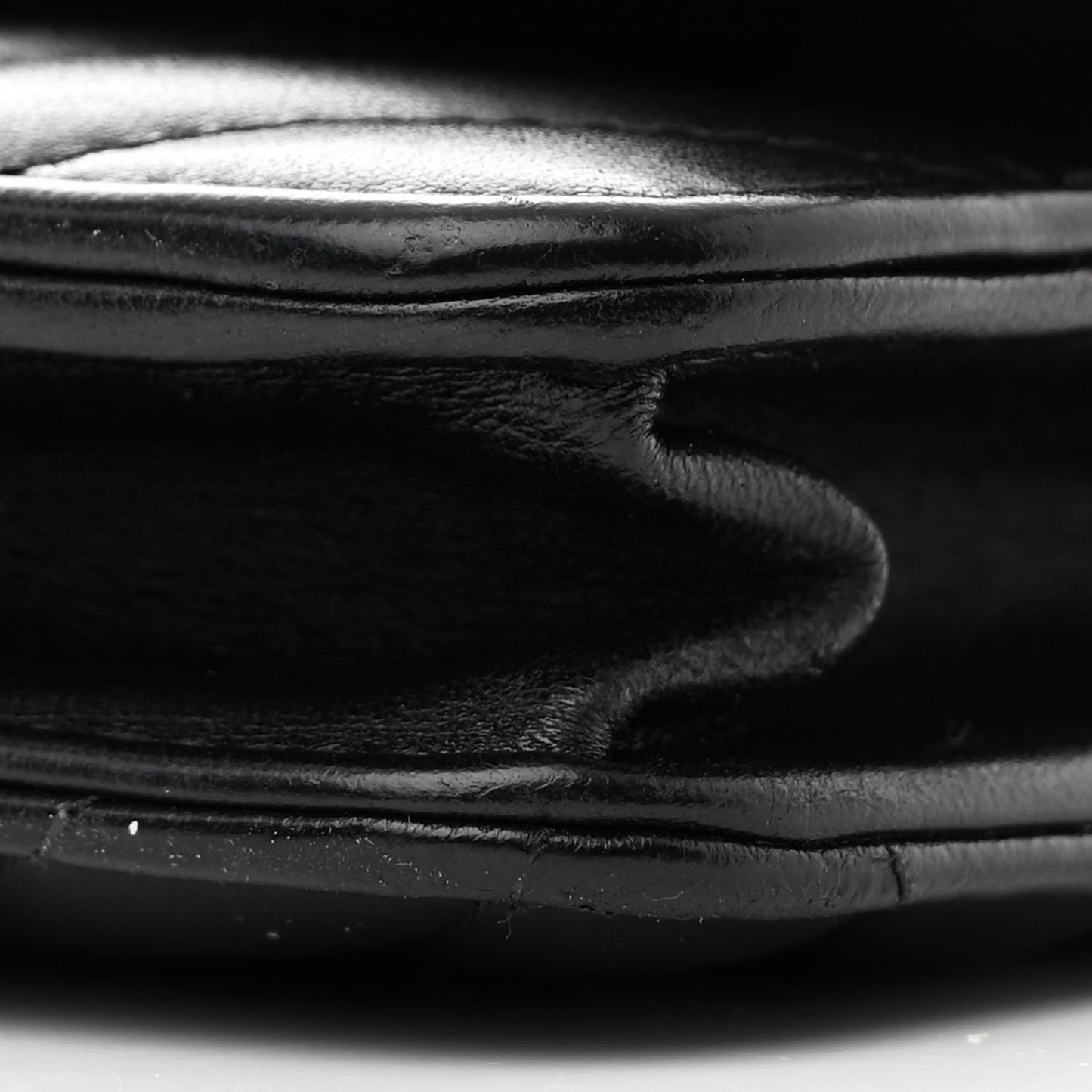 Lambskin Chevron Quilted Trendy CC Wallet On Chain WOC Black