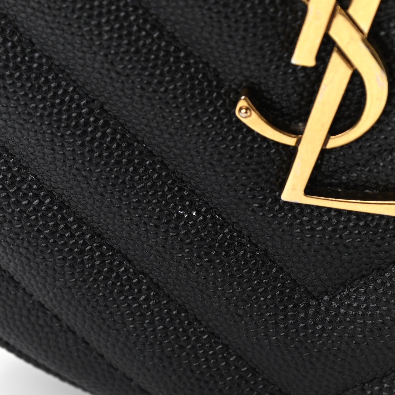 Saint Laurent Grain De Poudre Matelasse Chevron Quilted Round Vinyle Camera Bag Black 12 of 12