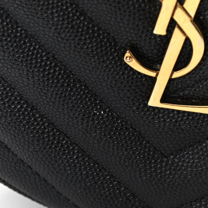 Saint Laurent Grain De Poudre Matelasse Chevron Quilted Round Vinyle Camera Bag Black 12 of 12
