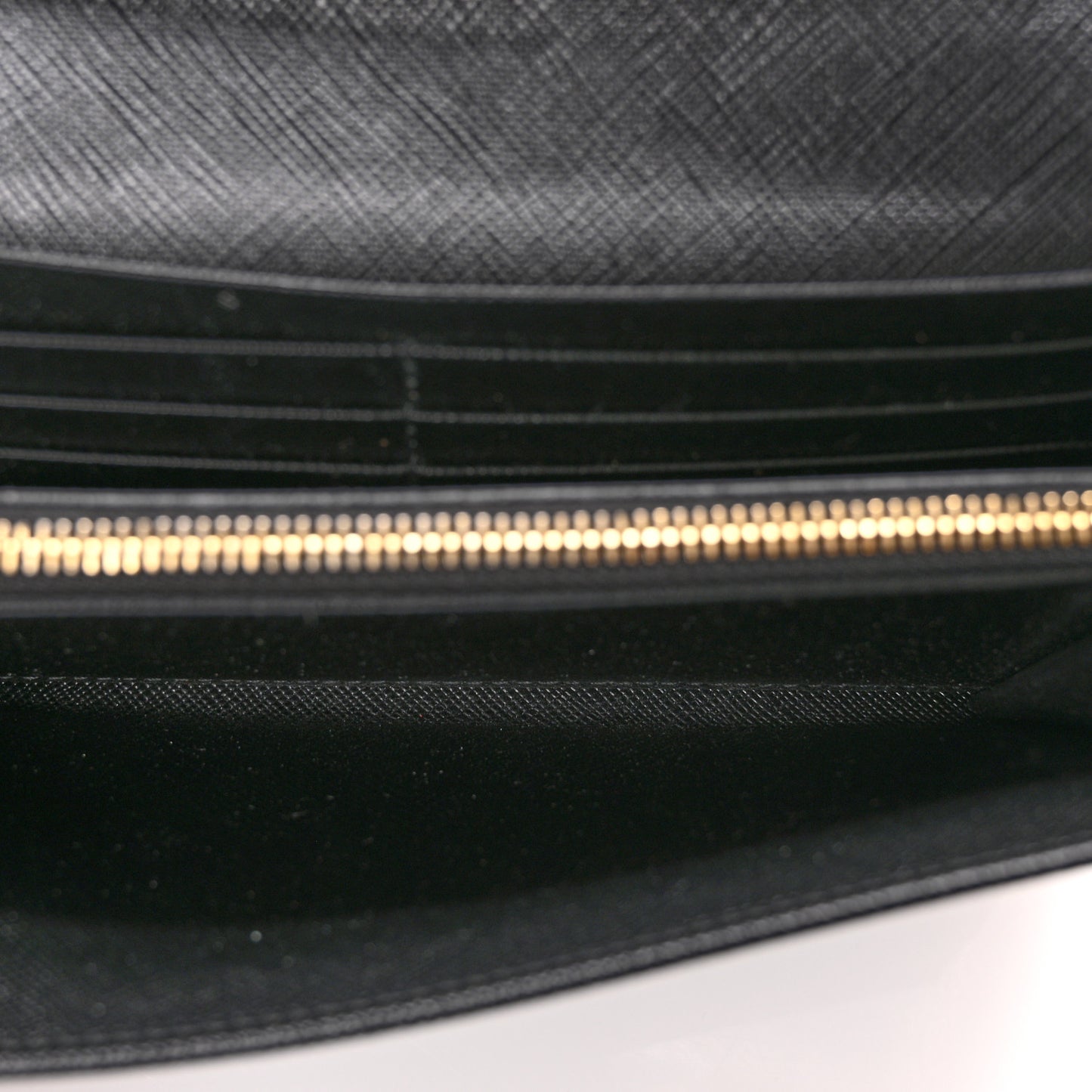 Saffiano Triangle Logo Continental Flap Travel Wallet Black