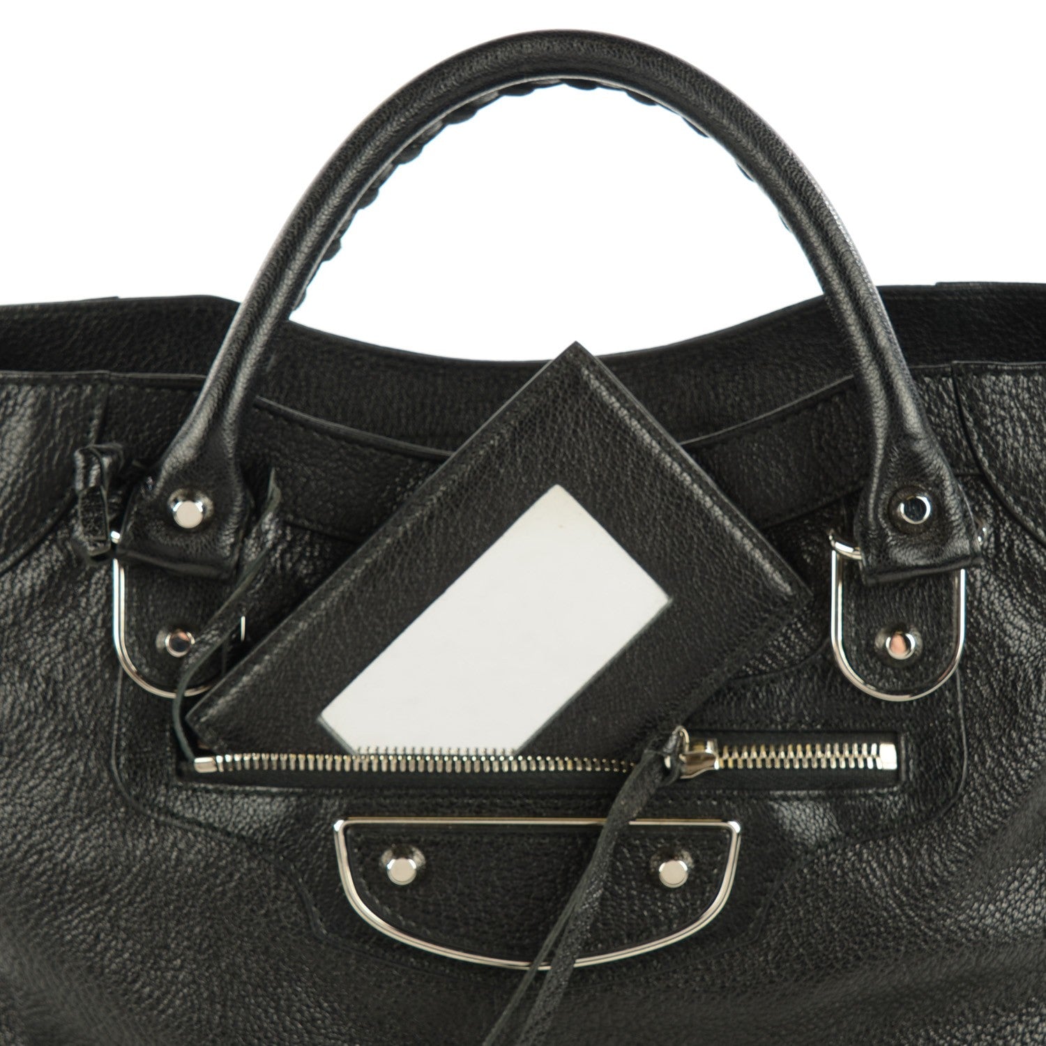 Balenciaga Chevre Silver Metallic Edge Hardware Velo Black 3 of 11