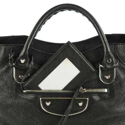Balenciaga Chevre Silver Metallic Edge Hardware Velo Black 3 of 11