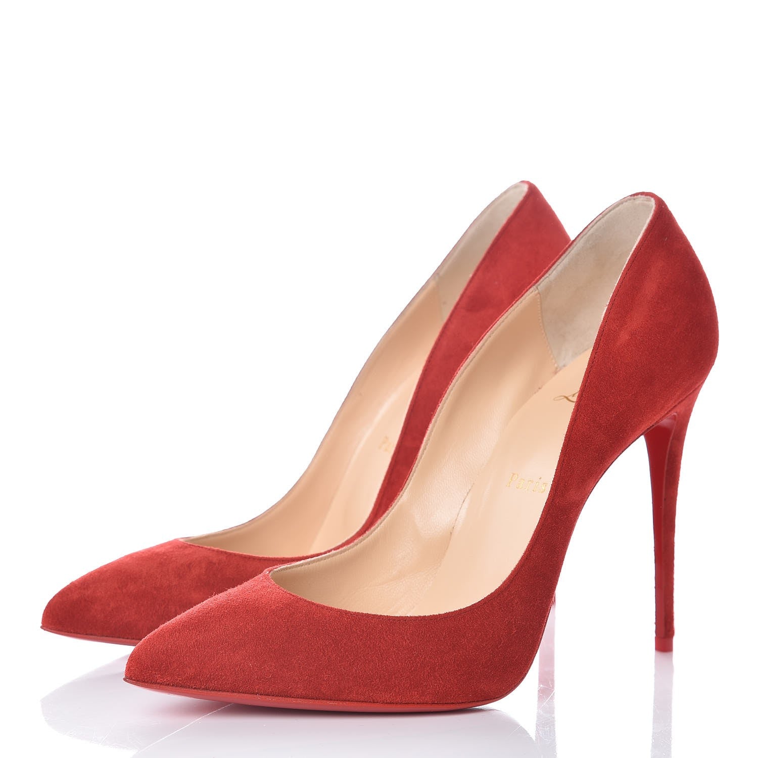 Christian Louboutin Veau Velours Pigalle Follies 100 Pumps 39.5 Flamenco 3 of 8
