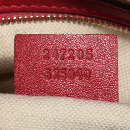 Gucci Calfskin Microguccissima Trim Medium Boston Raspberry Red 3 of 11