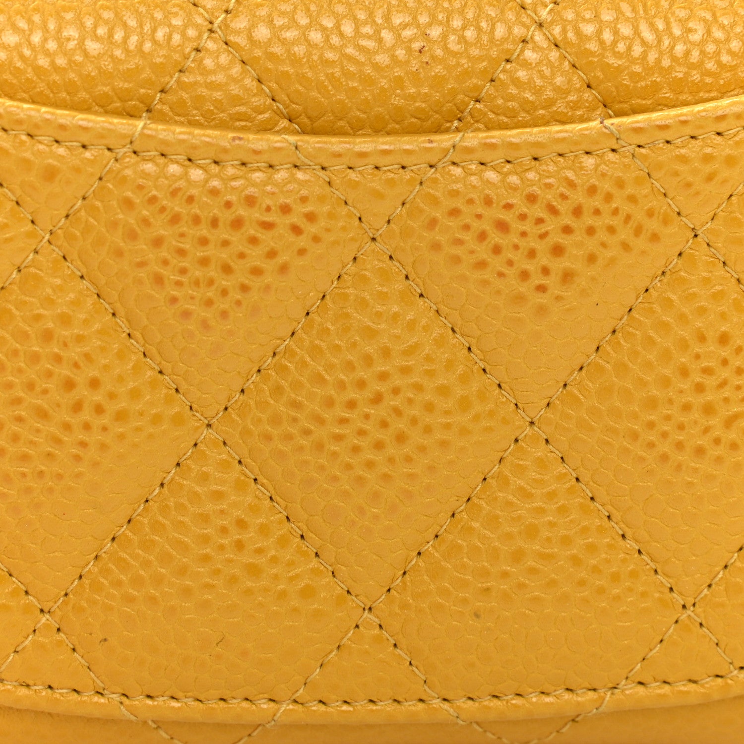 Chanel Caviar Quilted Flap Card Holder Wallet Yellow 10 of 12