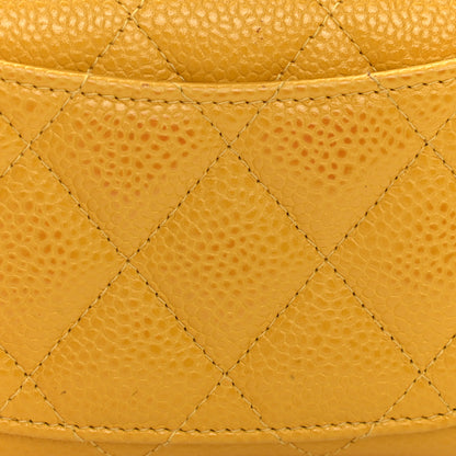 Chanel Caviar Quilted Flap Card Holder Wallet Yellow 10 of 12