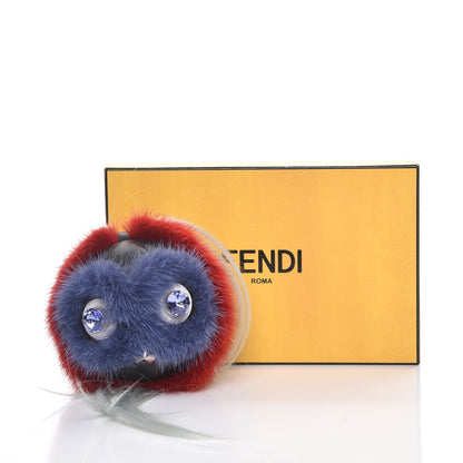 Fendi Mink Goat Fur QuTweet Funkyfur Bag Bug Charm Pimento Black Multicolor 5 of 5