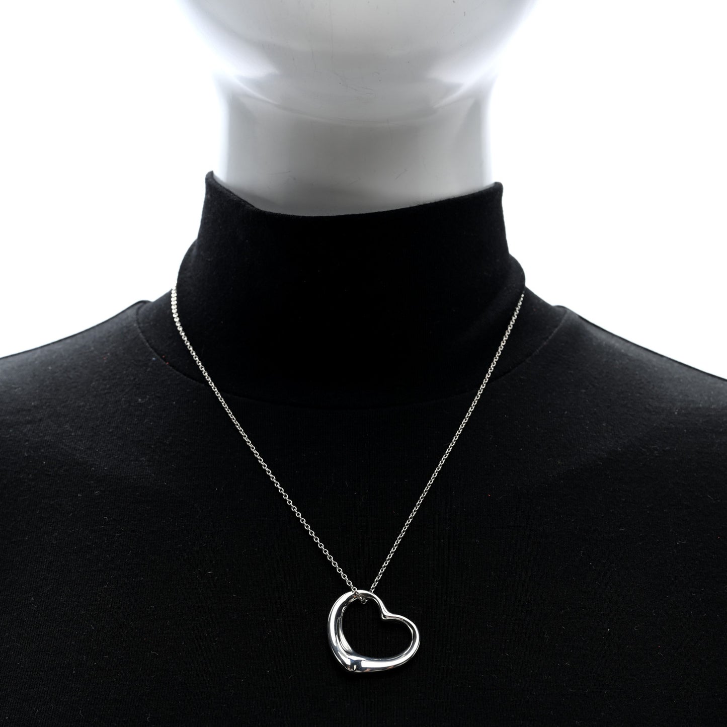 Sterling Silver Elsa Peretti 27mm Open Heart Pendant Necklace