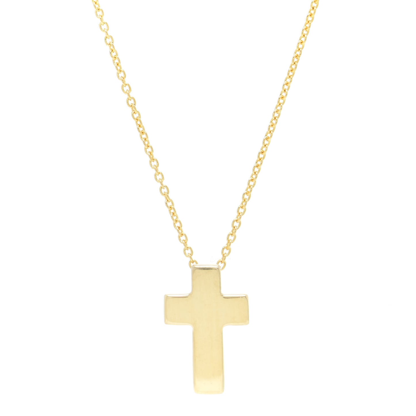 18K Yellow Gold Cross Pendant Necklace