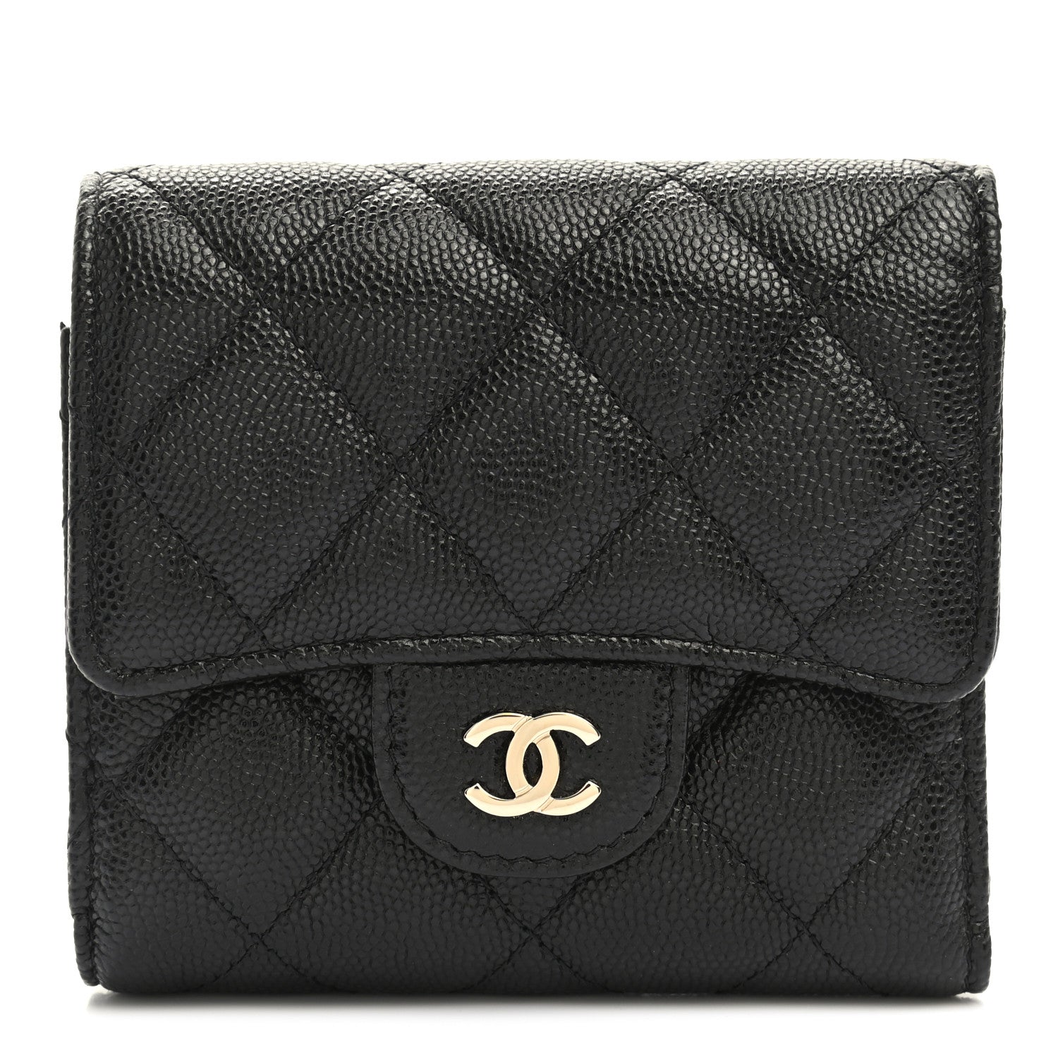 Chanel Caviar Quilted Small Flap Wallet Black 1 of 8