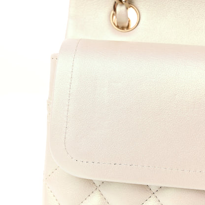 Chanel Iridescent Calfskin Quilted Medium Double Flap White White 11 of 12