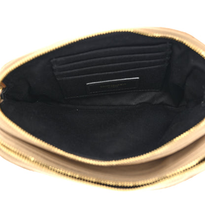 Saint Laurent Grained Lambskin Quilted Mini Becky Double Zip Bag Natural Tan 7 of 16