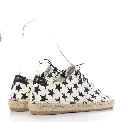 Saint Laurent Canvas Espadrille Stars Sneakers 36.5 Cream Black 4 of 9