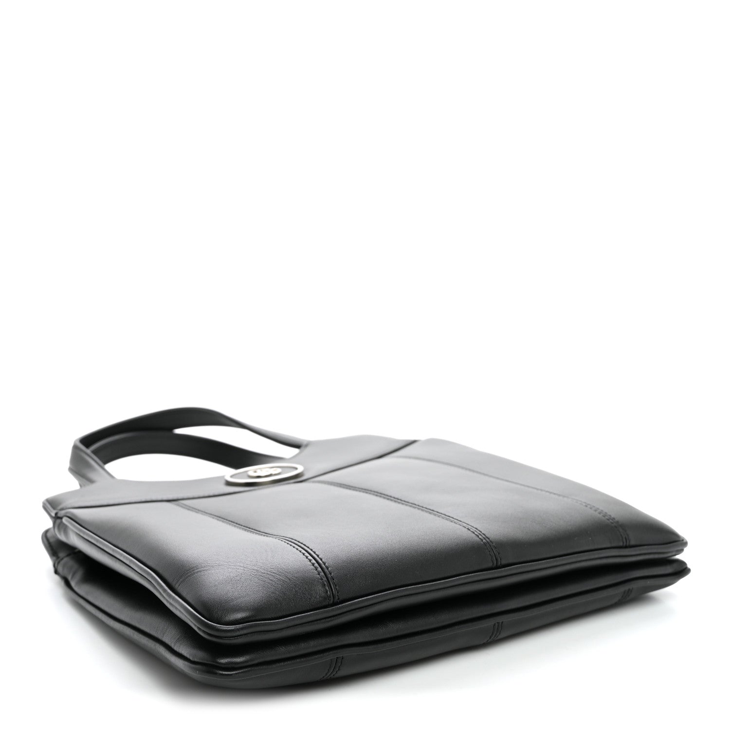 Gucci Calfskin Petite GG Small Tote Bag Black 3 of 8