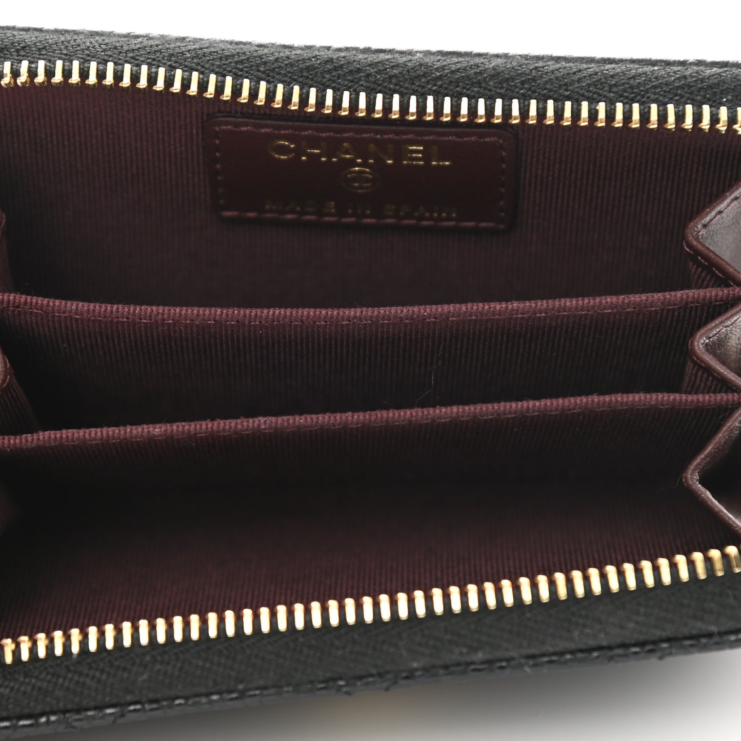 Caviar Quilted Zip Coin Purse Black