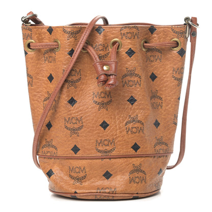 MCM Visetos Drawstring Bucket Bag Cognac 1 of 5