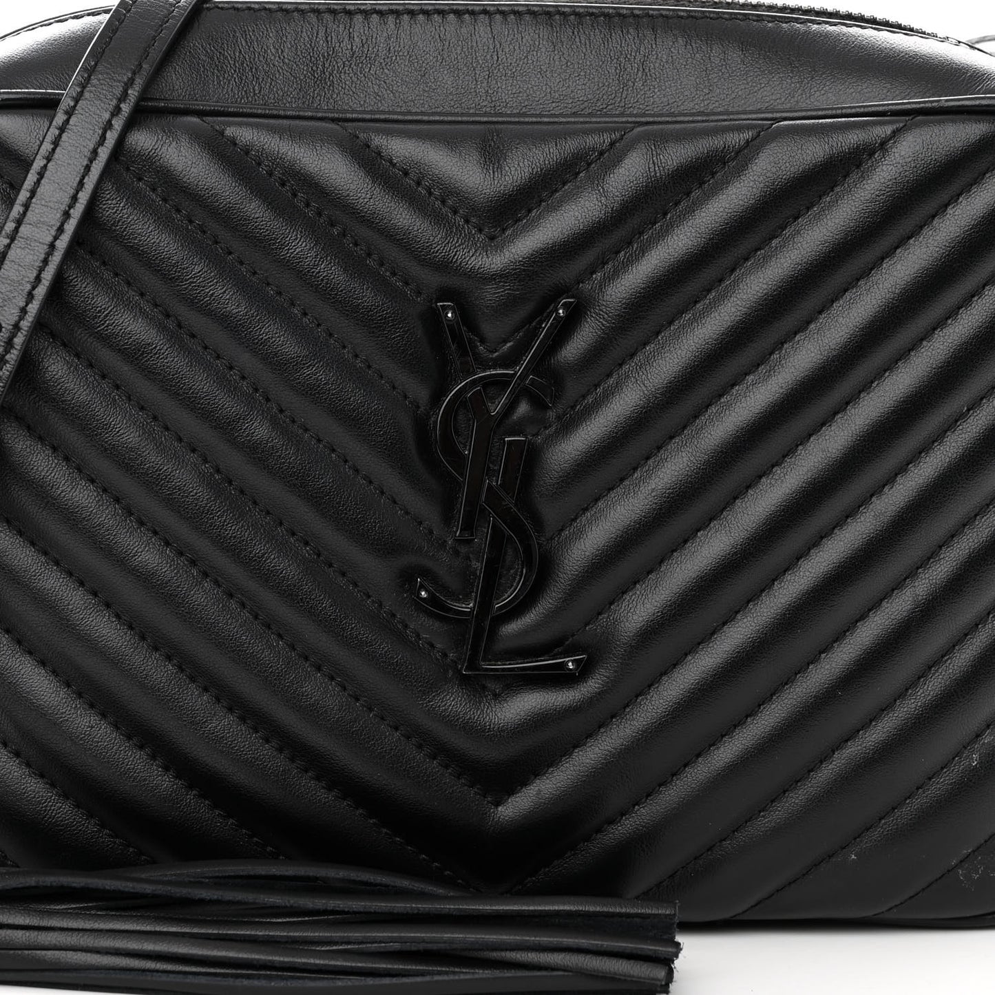 Calfskin Matelasse Monogram Monochrome Lou Camera Bag Black