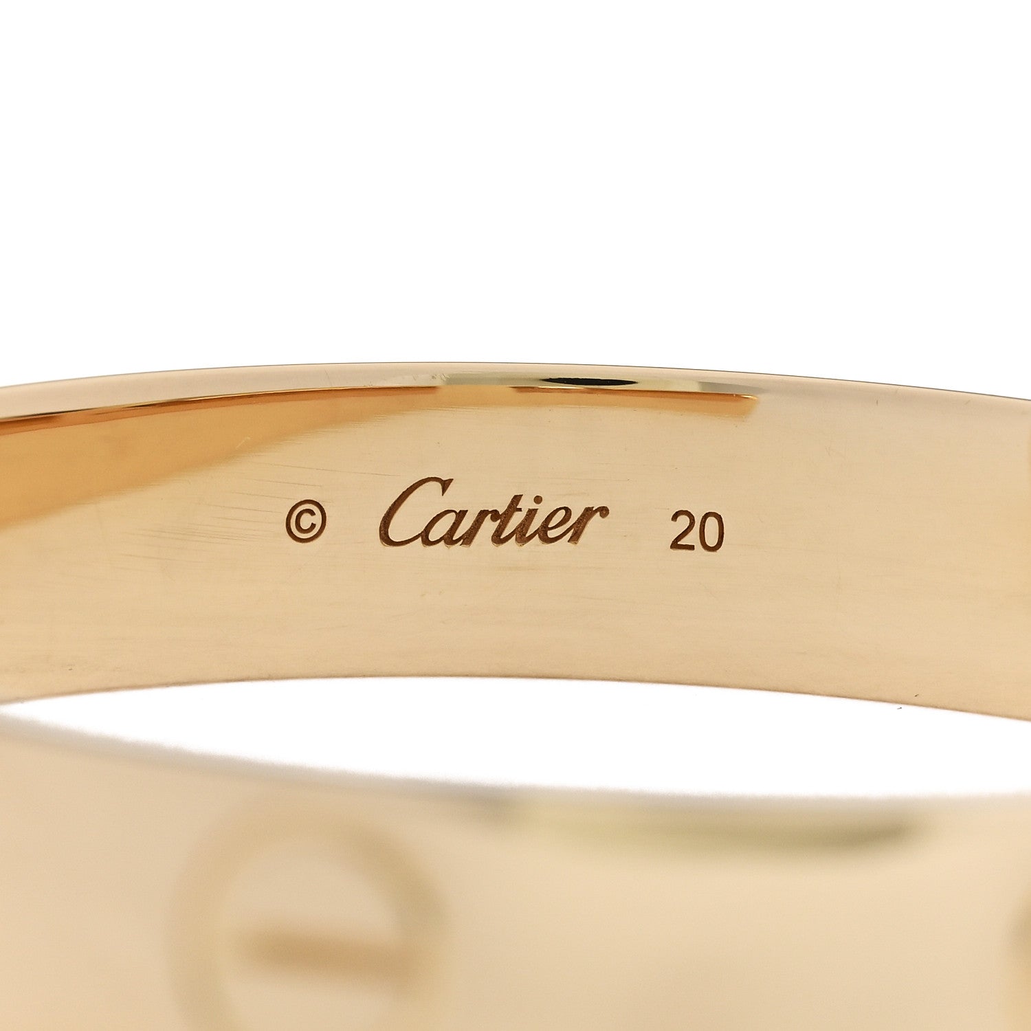 Cartier 18K Yellow Gold LOVE Cuff Wide Bracelet 20 3 of 5
