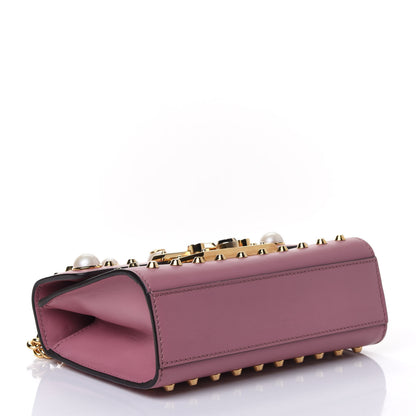Gucci Calfskin Studded Small Padlock Shoulder Bag Carmine Rose 3 of 4