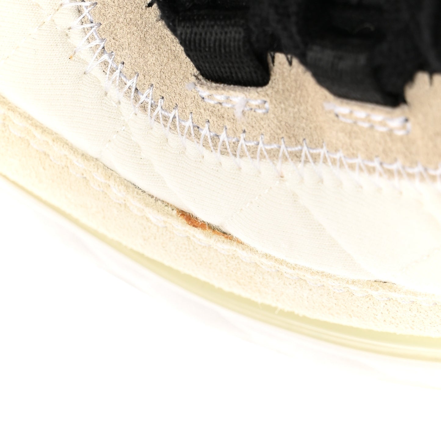 Fabric Suede Calfskin CC Sneakers 35 White Ivory